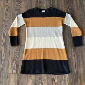 Blue Rain Color Block Sweater Dress